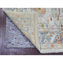 Load image into Gallery viewer, 4&#39;1&quot;x10&#39;1&quot; Cascading White, Hand Knotted, Afghan Angora Oushak With All Over Leaf Design, Veggie Dyes, Pure Wool, Wide Runner, Oriental Rug FWR125262