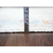 Load image into Gallery viewer, 4&#39;1&quot;x10&#39;1&quot; Cascading White, Hand Knotted, Afghan Angora Oushak with All Over Leaf Design, Veggie Dyes, Pure Wool, Wide Runner, Oriental Rug FWR125262