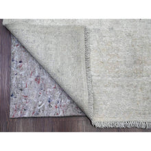 Load image into Gallery viewer, 4&#39;1&quot;x19&#39;8&quot; Smoke White, Afghan Angora Oushak With Leaf Design, Hand Knotted, Natural Dyes, 100% Wool, Wide And Long Runner, Oriental Rug FWR125268