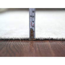 Load image into Gallery viewer, 4&#39;1&quot;x19&#39;8&quot; Smoke White, Afghan Angora Oushak With Leaf Design, Hand Knotted, Natural Dyes, 100% Wool, Wide And Long Runner, Oriental Rug FWR125268