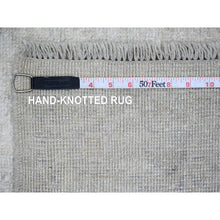 Load image into Gallery viewer, 4&#39;1&quot;x19&#39;8&quot; Smoke White, Afghan Angora Oushak With Leaf Design, Hand Knotted, Natural Dyes, 100% Wool, Wide And Long Runner, Oriental Rug FWR125268