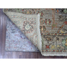 Load image into Gallery viewer, 4&#39;x6&#39; Battleship Gray, Hand Knotted, Afghan Angora Oushak With All Over Pattern, Vegetable Dyes, 100% Wool, Oriental Rug FWR125274