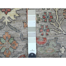 Load image into Gallery viewer, 4&#39;x6&#39; Battleship Gray, Hand Knotted, Afghan Angora Oushak With All Over Pattern, Vegetable Dyes, 100% Wool, Oriental Rug FWR125274