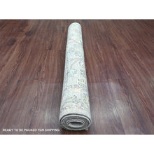 Load image into Gallery viewer, 4&#39;x6&#39; Battleship Gray, Hand Knotted, Afghan Angora Oushak With All Over Pattern, Vegetable Dyes, 100% Wool, Oriental Rug FWR125274