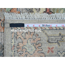 Load image into Gallery viewer, 4&#39;x6&#39; Battleship Gray, Hand Knotted, Afghan Angora Oushak With All Over Pattern, Vegetable Dyes, 100% Wool, Oriental Rug FWR125274