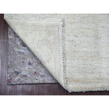 Load image into Gallery viewer, 3&#39;x9&#39;7&quot; Medium Gray, Afghan Angora Oushak With All Over Pattern, Natural Dyes, Hand Knotted, 100% Wool, Runner, Oriental Rug FWR125280