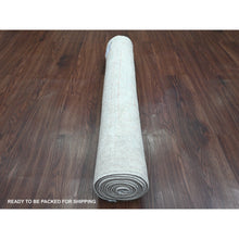 Load image into Gallery viewer, 3&#39;x9&#39;7&quot; Medium Gray, Afghan Angora Oushak With All Over Pattern, Natural Dyes, Hand Knotted, 100% Wool, Runner, Oriental Rug FWR125280