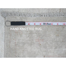 Load image into Gallery viewer, 3&#39;x9&#39;7&quot; Medium Gray, Afghan Angora Oushak With All Over Pattern, Natural Dyes, Hand Knotted, 100% Wool, Runner, Oriental Rug FWR125280