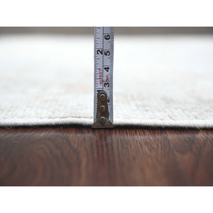 2'7"x12'6" Cement Gray, Hand Knotted, Afghan Angora Oushak With All Over Design, Natural Dyes, 100% Wool, Runner, Oriental Rug FWR125292