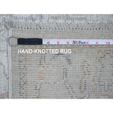 Load image into Gallery viewer, 2&#39;7&quot;x12&#39;6&quot; Cement Gray, Hand Knotted, Afghan Angora Oushak With All Over Design, Natural Dyes, 100% Wool, Runner, Oriental Rug FWR125292