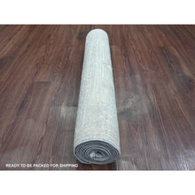 Load image into Gallery viewer, 2&#39;10&quot;x9&#39;7&quot; Stone Blue, Afghan Angora Oushak With Leaf Design, Natural Dyes, Pure Wool, Hand Knotted, Runner, Oriental Rug FWR125304