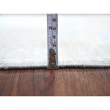 Load image into Gallery viewer, 2&#39;10&quot;x9&#39;7&quot; Stone Blue, Afghan Angora Oushak With Leaf Design, Natural Dyes, Pure Wool, Hand Knotted, Runner, Oriental Rug FWR125304