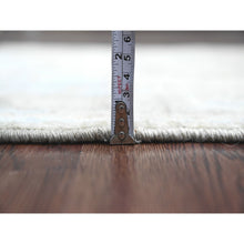 Load image into Gallery viewer, 3&#39;x9&#39;8&quot; Stone Gray, Hand Knotted, Afghan Angora Oushak With Muted Colors Leaf Pattern, Vegetable Dyes, Pure Wool, Runner, Oriental Rug FWR125322