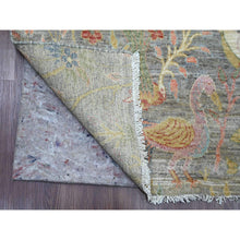 Load image into Gallery viewer, 6&#39;x12&#39; Spanish Gray, Afghan Peshawar with Birds of Paradise Design, Hand Knotted, Soft Wool, Veggie Dyes, Gallery Size, Wide Runner, Oriental Rug FWR125340