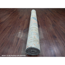 Load image into Gallery viewer, 6&#39;x12&#39; Spanish Gray, Afghan Peshawar with Birds of Paradise Design, Hand Knotted, Soft Wool, Veggie Dyes, Gallery Size, Wide Runner, Oriental Rug FWR125340