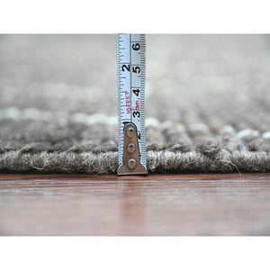 9'x12'8" Charcoal Black, Moroccan Weave with Geometric Pattern, Soft Wool, Hand Knotted, Tone on Tone, Textured Pile, Oriental Rug FWR125370
