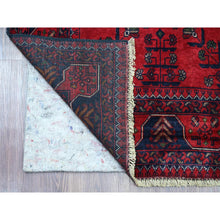 Load image into Gallery viewer, 4&#39;10&quot;x6&#39;6&quot; Deep And Saturated Red, Afghan Khamyab With Geometric Medallions Design, Soft And Shiny Wool, Hand Knotted, Oriental Rug FWR125430