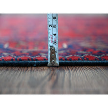 Load image into Gallery viewer, 4&#39;10&quot;x6&#39;6&quot; Deep and Saturated Red, Afghan Khamyab with Geometric Medallions Design, Soft and Shiny Wool, Hand Knotted, Oriental Rug FWR125430