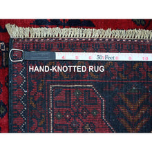 Load image into Gallery viewer, 4&#39;10&quot;x6&#39;6&quot; Deep And Saturated Red, Afghan Khamyab With Geometric Medallions Design, Soft And Shiny Wool, Hand Knotted, Oriental Rug FWR125430