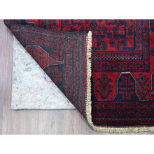 Load image into Gallery viewer, 2&#39;8&quot;x16&#39;3&quot; Vermilion Red, Afghan Khamyab With All Over Geometric Pattern, Pure Wool, Vegetable Dyes, Hand Knotted, Xl Runner, Oriental Rug FWR125466