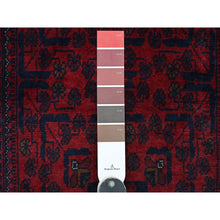 Load image into Gallery viewer, 2&#39;8&quot;x16&#39;3&quot; Vermilion Red, Afghan Khamyab With All Over Geometric Pattern, Pure Wool, Vegetable Dyes, Hand Knotted, Xl Runner, Oriental Rug FWR125466