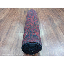 Load image into Gallery viewer, 2&#39;8&quot;x16&#39;3&quot; Vermilion Red, Afghan Khamyab With All Over Geometric Pattern, Pure Wool, Vegetable Dyes, Hand Knotted, Xl Runner, Oriental Rug FWR125466