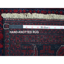 Load image into Gallery viewer, 2&#39;8&quot;x16&#39;3&quot; Vermilion Red, Afghan Khamyab With All Over Geometric Pattern, Pure Wool, Vegetable Dyes, Hand Knotted, Xl Runner, Oriental Rug FWR125466