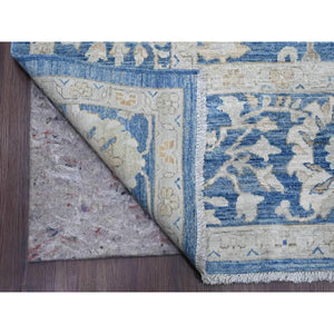 8'9"x11'7" Bayern Blue, Peshawar with Heriz All Over Design, Densely Woven, Hand Knotted, High Mountain Wool, Natural Dyes, Oriental Rug FWR125502
