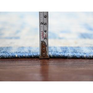8'9"x11'7" Bayern Blue, Peshawar with Heriz All Over Design, Densely Woven, Hand Knotted, High Mountain Wool, Natural Dyes, Oriental Rug FWR125502
