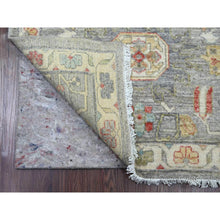 Load image into Gallery viewer, 2&#39;7&quot;x12&#39;3&quot; Medium Gray, Peshawar With Heriz Design, High Mountain Wool, Hand Knotted, Densely Woven, Vegetable Dyes, Runner, Oriental Rug FWR125520
