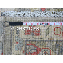 Load image into Gallery viewer, 2&#39;7&quot;x12&#39;3&quot; Medium Gray, Peshawar With Heriz Design, High Mountain Wool, Hand Knotted, Densely Woven, Vegetable Dyes, Runner, Oriental Rug FWR125520