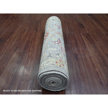 Load image into Gallery viewer, 3&#39;1&quot;x15&#39;10&quot; Misty Gray, Peshawar With Bijar Garus Design, Hand Knotted, High Mountain Wool, Vegetable Dyes, Densely Woven, Xl Runner, Oriental Rug FWR125526
