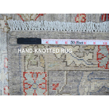 Load image into Gallery viewer, 3&#39;1&quot;x15&#39;10&quot; Misty Gray, Peshawar With Bijar Garus Design, Hand Knotted, High Mountain Wool, Vegetable Dyes, Densely Woven, Xl Runner, Oriental Rug FWR125526