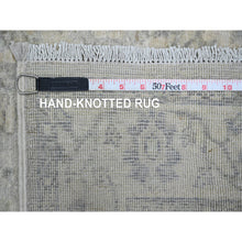 Load image into Gallery viewer, 2&#39;3&quot;x29&#39;4&quot; Medium Gray, Peshawar with All Over Heriz Design, High Mountain Wool, Hand Knotted, Vegetable Dyes, Densely Woven, XL Runner, Oriental Rug FWR125556
