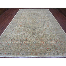 Load image into Gallery viewer, 9&#39;8&quot;x13&#39;9&quot; Medium Gray, 14th Century Mamluk Dynasty Pattern With Star Medallion Design, High Mountain Wool, Hand Knotted, Oriental Rug FWR125562