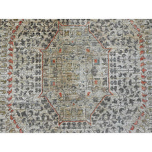 Load image into Gallery viewer, 9&#39;8&quot;x13&#39;9&quot; Medium Gray, 14th Century Mamluk Dynasty Pattern With Star Medallion Design, High Mountain Wool, Hand Knotted, Oriental Rug FWR125562
