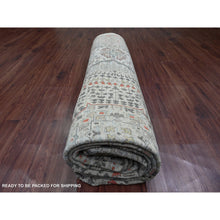 Load image into Gallery viewer, 9&#39;8&quot;x13&#39;9&quot; Medium Gray, 14th Century Mamluk Dynasty Pattern With Star Medallion Design, High Mountain Wool, Hand Knotted, Oriental Rug FWR125562