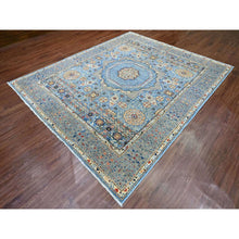 Load image into Gallery viewer, 8&#39;x9&#39;8&quot; Carolina Blue, 14th Century Mamluk Dynasty Pattern with Star Medallion Design, Hand Knotted, High Mountain Wool, Veggie Dyes, Oriental Rug FWR125568