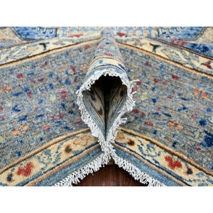 8'x9'8" Carolina Blue, 14th Century Mamluk Dynasty Pattern with Star Medallion Design, Hand Knotted, High Mountain Wool, Veggie Dyes, Oriental Rug FWR125568