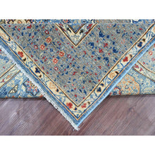 Load image into Gallery viewer, 8&#39;x9&#39;8&quot; Carolina Blue, 14th Century Mamluk Dynasty Pattern with Star Medallion Design, Hand Knotted, High Mountain Wool, Veggie Dyes, Oriental Rug FWR125568