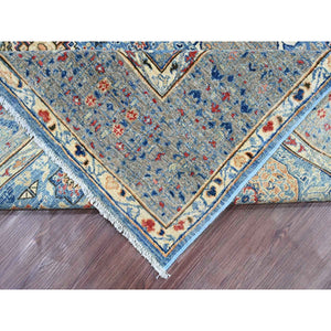 8'x9'8" Carolina Blue, 14th Century Mamluk Dynasty Pattern with Star Medallion Design, Hand Knotted, High Mountain Wool, Veggie Dyes, Oriental Rug FWR125568