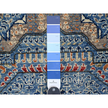 Load image into Gallery viewer, 8&#39;x9&#39;8&quot; Carolina Blue, 14th Century Mamluk Dynasty Pattern with Star Medallion Design, Hand Knotted, High Mountain Wool, Veggie Dyes, Oriental Rug FWR125568