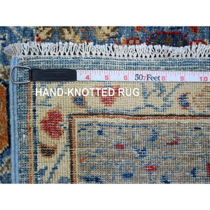 8'x9'8" Carolina Blue, 14th Century Mamluk Dynasty Pattern with Star Medallion Design, Hand Knotted, High Mountain Wool, Veggie Dyes, Oriental Rug FWR125568