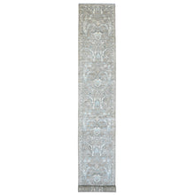 Load image into Gallery viewer, 2&#39;8&quot;x19&#39;4&quot; Mocha Brown, Stone Washed Peshawar with Geometric Leaf Pattern, Hand Knotted, Vegetable Dyes, 100% Wool, XL Runner, Oriental Rug FWR125580