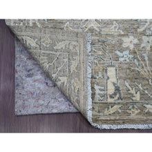 Load image into Gallery viewer, 2&#39;8&quot;x19&#39;4&quot; Mocha Brown, Stone Washed Peshawar With Geometric Leaf Pattern, Hand Knotted, Vegetable Dyes, 100% Wool, Xl Runner, Oriental Rug FWR125580