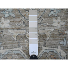 Load image into Gallery viewer, 2&#39;8&quot;x19&#39;4&quot; Mocha Brown, Stone Washed Peshawar With Geometric Leaf Pattern, Hand Knotted, Vegetable Dyes, 100% Wool, Xl Runner, Oriental Rug FWR125580