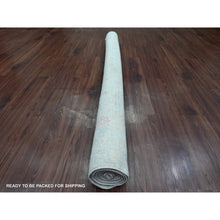 Load image into Gallery viewer, 6&#39;x9&#39;8&quot; Chiffon White, Hand Knotted, Afghan Angora Oushak With Faded Leaf Design, Natural Dyes, 100% Wool, Oriental Rug FWR125598