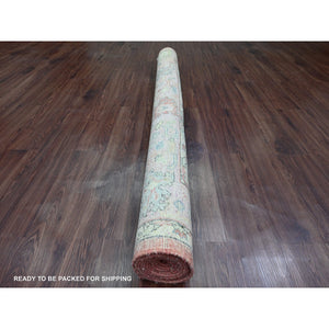 6'x8'9" Crimson Red, Afghan Angora Oushak With Floral Pattern, Hand Knotted, Vegetable Dyes, 100% Wool, Oriental Rug FWR125604