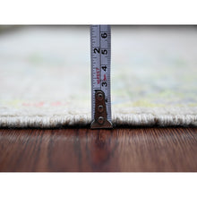 Load image into Gallery viewer, 5&#39;1&quot;x7&#39; Bone White, Afghan Angora Oushak with Colorful Leaf Design, Hand Knotted, Veggie Dyes, 100% Wool, Oriental Rug FWR125616