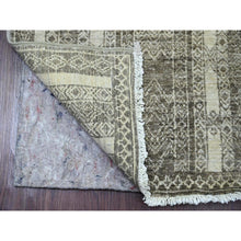 Load image into Gallery viewer, 2&#39;5&quot;x11&#39;6&quot; Mocha Brown, Moroccan Berber Influence With Geometric Pattern, High Mountain Wool, Denser Weave, Hand Knotted, Runner, Oriental Rug FWR125622